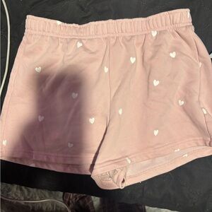 Pink Lily Pink Heart Print Athletic Lounge Shorts